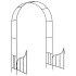 Arco de jardín con puerta hierro negro 138x40x238