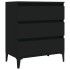 Aparador de madera contrachapada negro 60x35x70