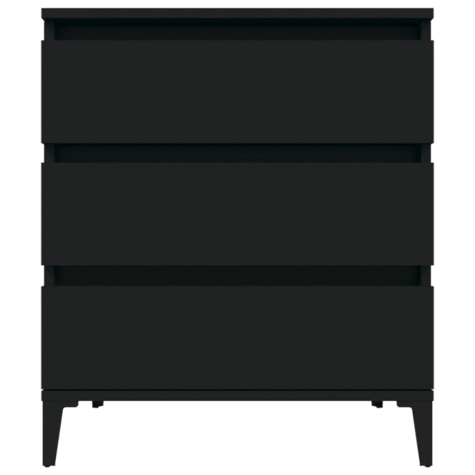 Aparador de madera contrachapada negro 60x35x70