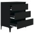 Aparador de madera contrachapada negro 60x35x70