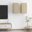 Mueble de TV 2 uds madera contrachapada roble 30,5x30x60 cm
