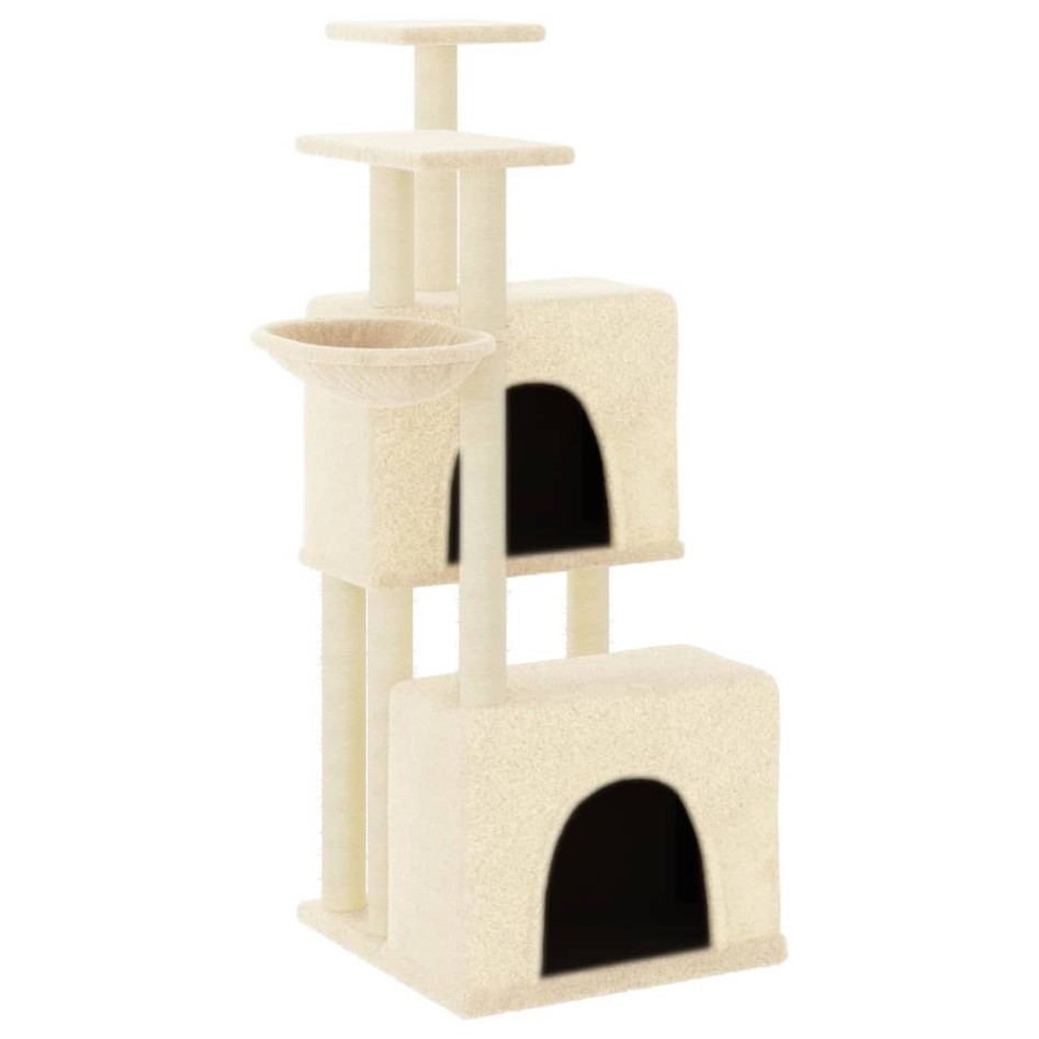 Rascador para gatos con postes de sisal color crema 122