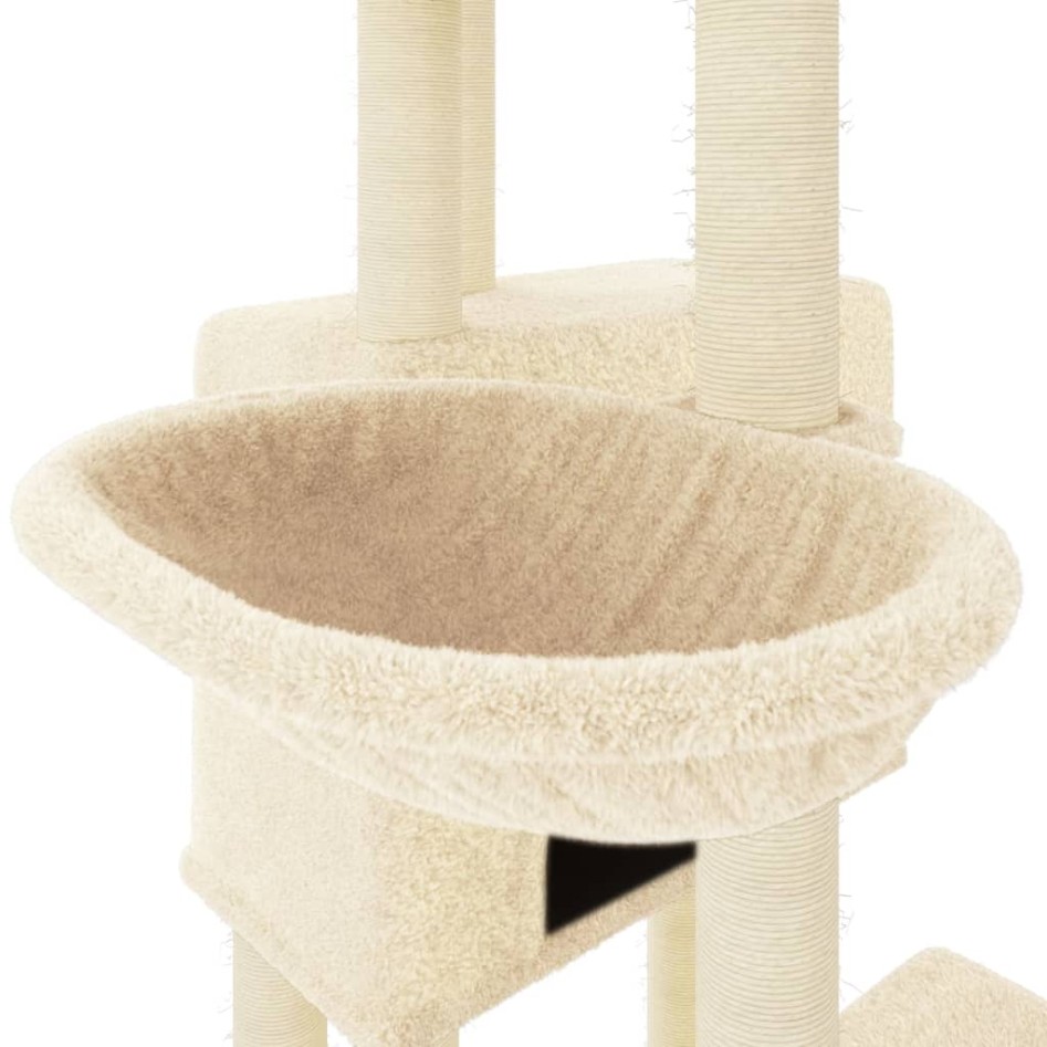 Rascador para gatos con postes de sisal color crema 122
