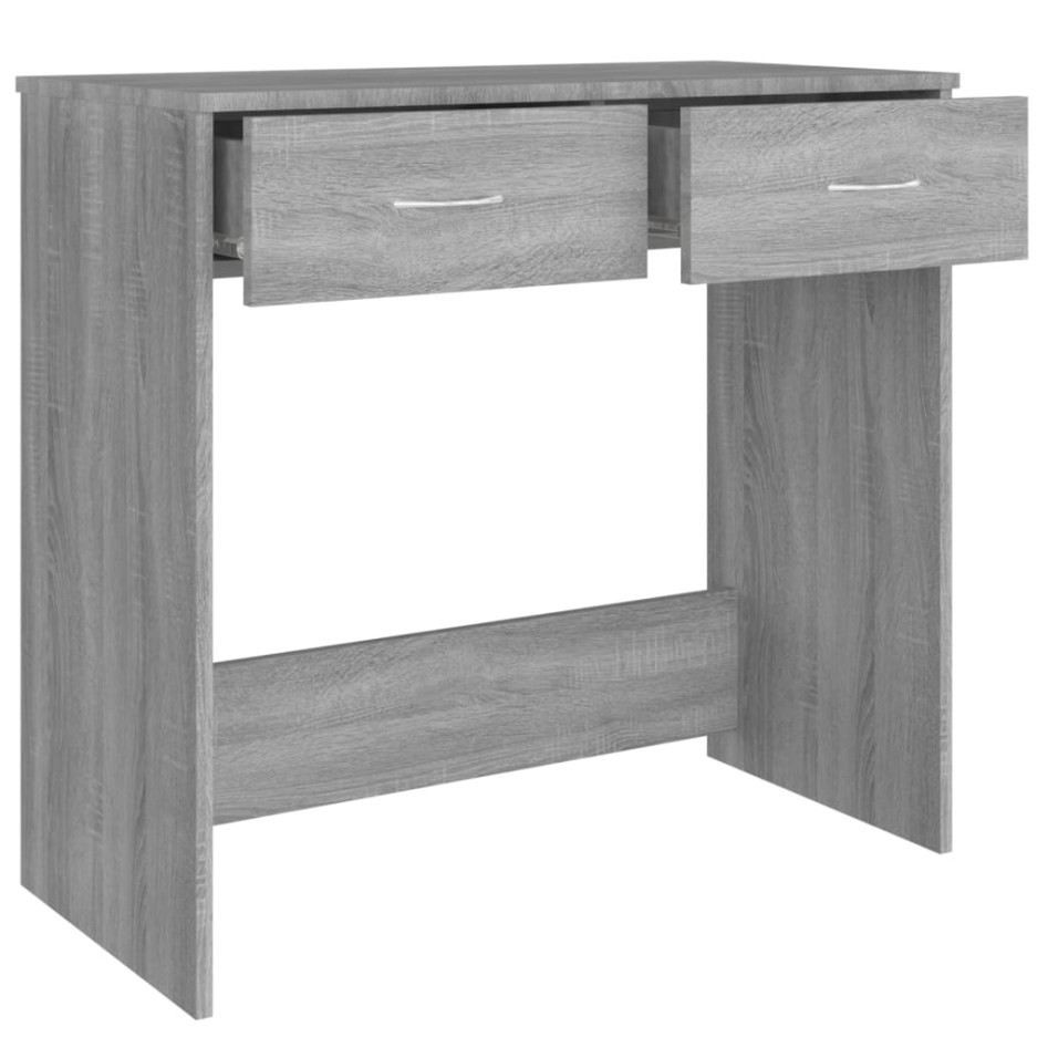 Escritorio de madera contrachapada gris Sonoma 80x40x75