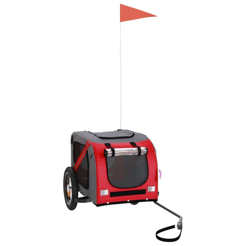 Remolque de bicicleta mascotas hierro tela Oxford rojo