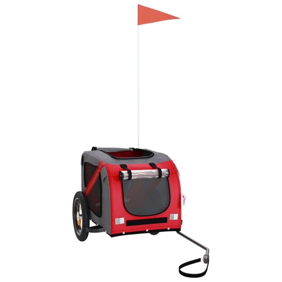 Remolque de bicicleta mascotas hierro tela Oxford rojo