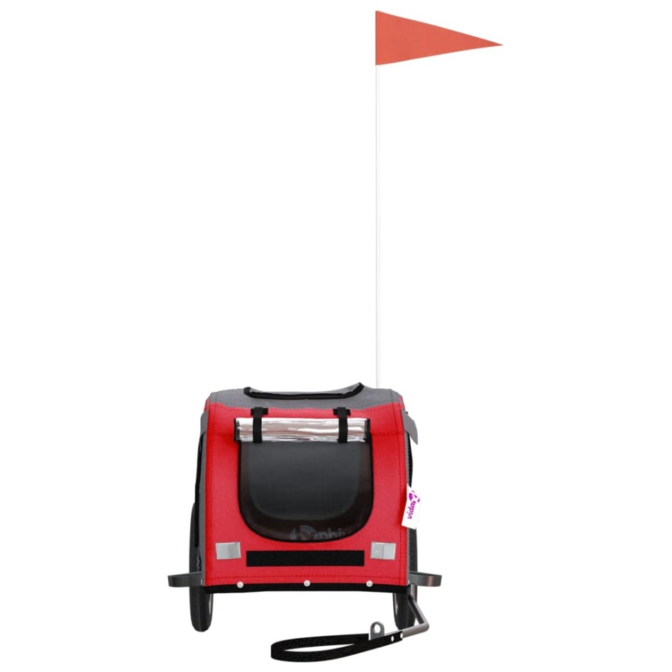 Remolque de bicicleta mascotas hierro tela Oxford rojo