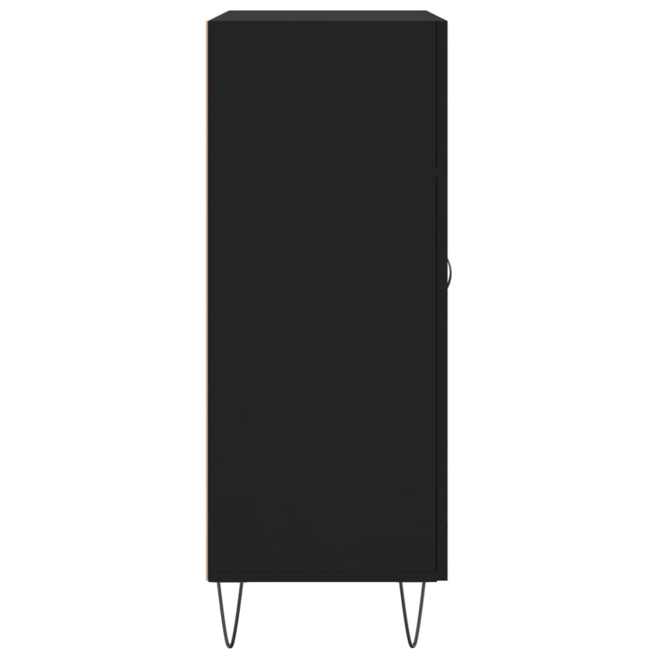 Aparador de madera de ingeniería negro 69,5x34x90