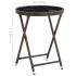 Mesa de centro ratán sintético y vidrio templado marrón 60