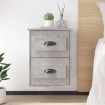 Mesita de noche de pared 2 uds gris hormigón 41,5x36x53 cm