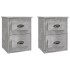 Mesita de noche de pared 2 uds gris hormigón 41,5x36x53