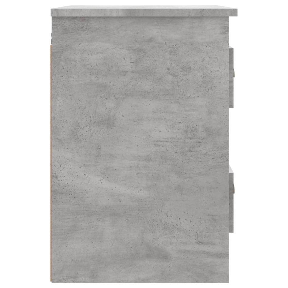 Mesita de noche de pared 2 uds gris hormigón 41,5x36x53