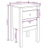 Mesita de noche madera maciza de pino marrón miel 40x35x61,5