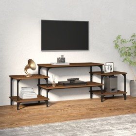 Mueble para TV madera contrachapada roble marrón 157x35x52