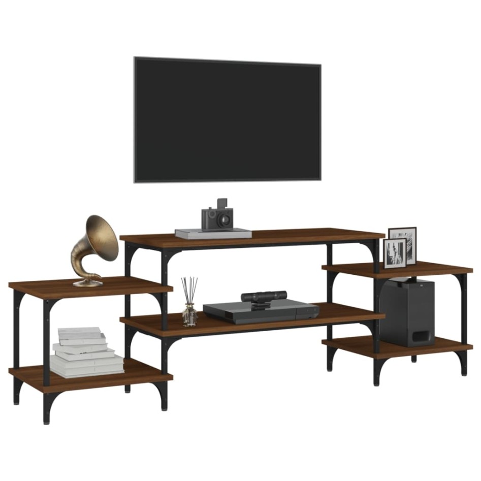 Mueble para TV madera contrachapada roble marrón 157x35x52