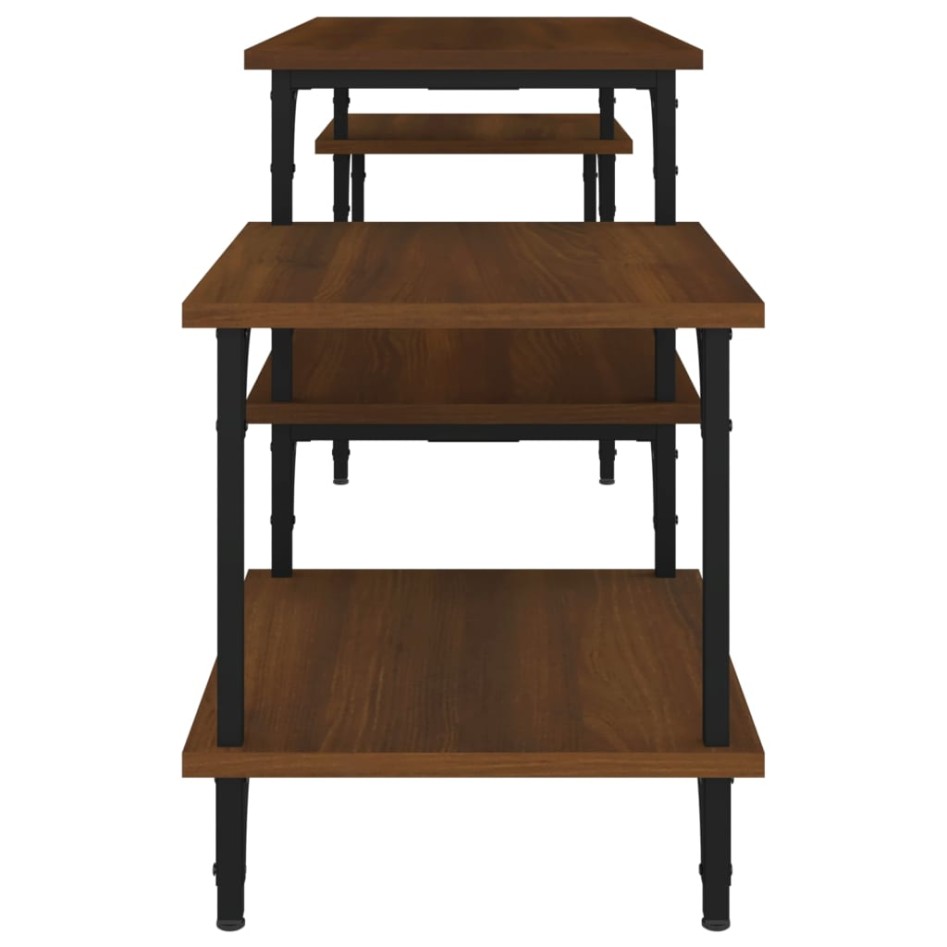 Mueble para TV madera contrachapada roble marrón 157x35x52