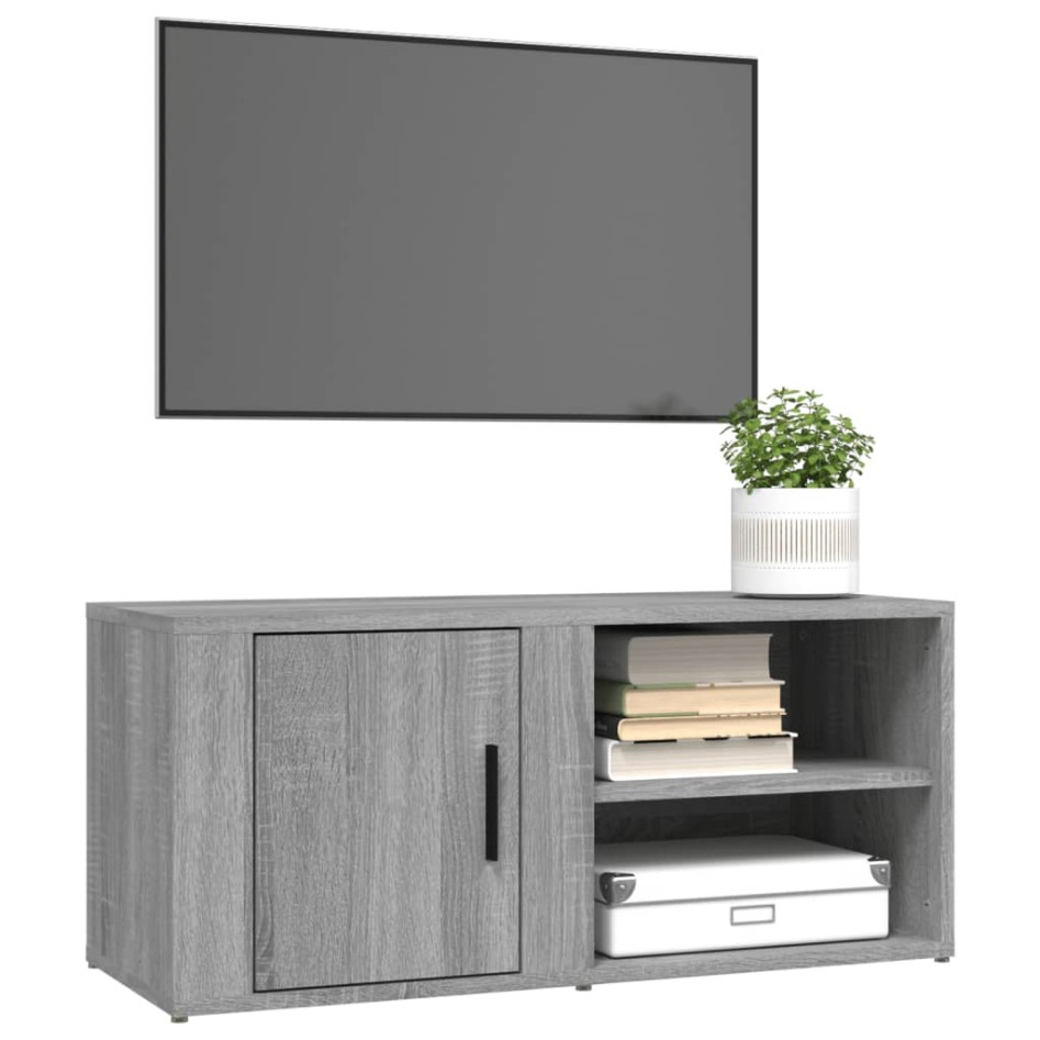 Mueble TV 2 uds madera contrachapada gris Sonoma 80x31,5x36