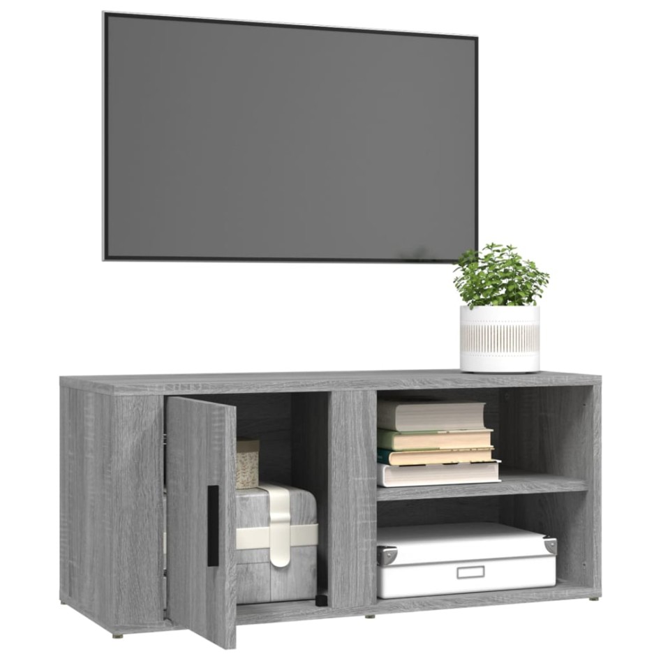 Mueble TV 2 uds madera contrachapada gris Sonoma 80x31,5x36
