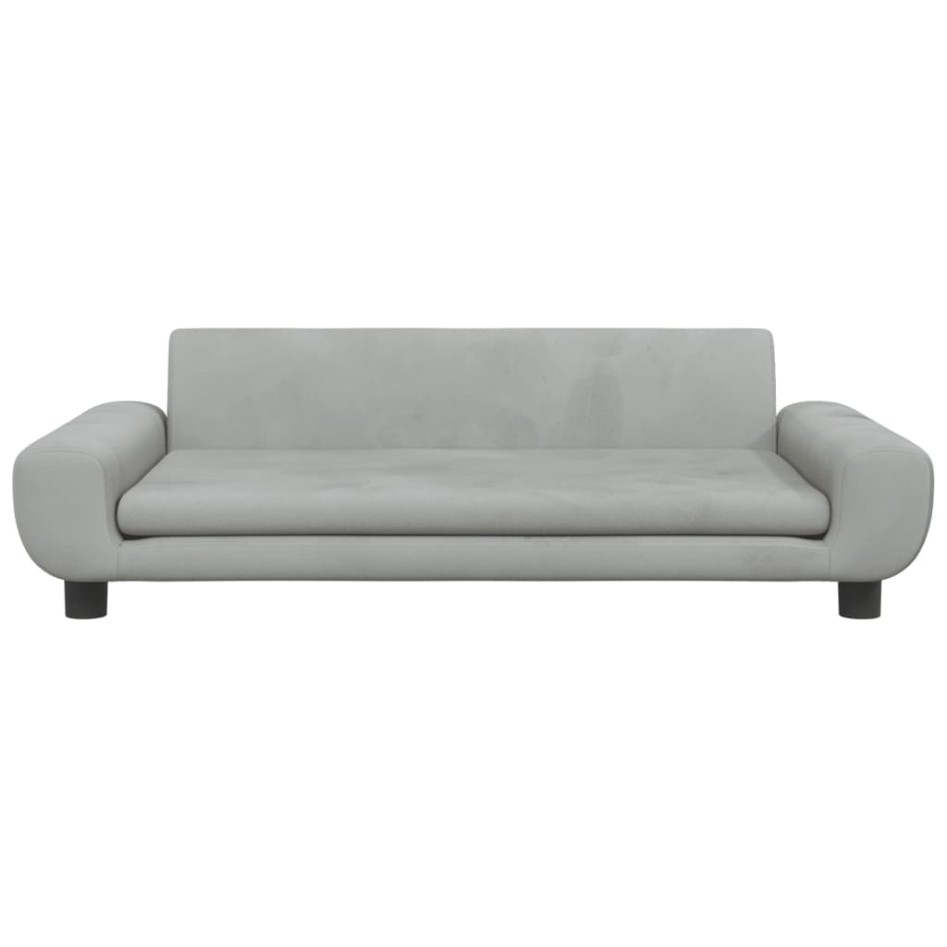 Cama para perros de terciopelo gris claro 100x54x33