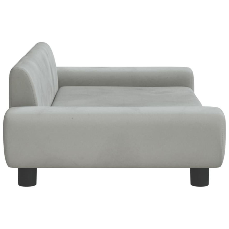 Cama para perros de terciopelo gris claro 100x54x33