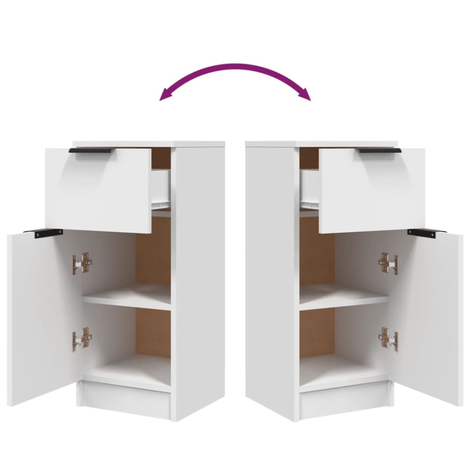 Aparadores 2 uds madera contrachapada blanco 30x30x70