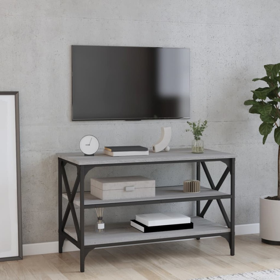 Mueble para TV madera contrachapada gris Sonoma 80x40x50