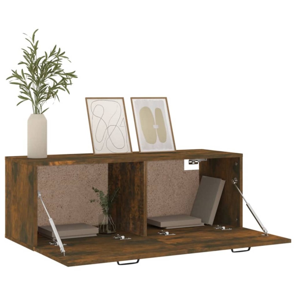 Armario pared madera contrachapada roble ahumado 100x36,5x35