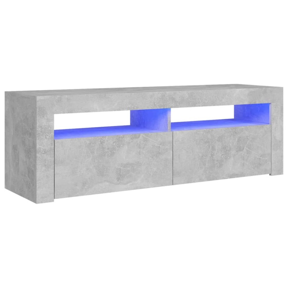 Mueble de TV con luces LED gris hormigón 120x35x40
