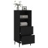 Aparador de madera contrachapada negro 34,5x34x90