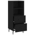 Aparador de madera contrachapada negro 34,5x34x90