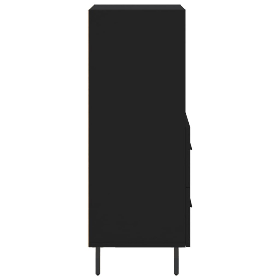 Aparador de madera contrachapada negro 34,5x34x90