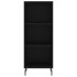 Aparador de madera de ingeniería negro 34,5x32,5x90