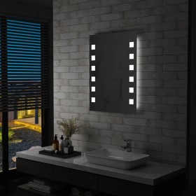 Espejo de pared de baño con LED 60x80