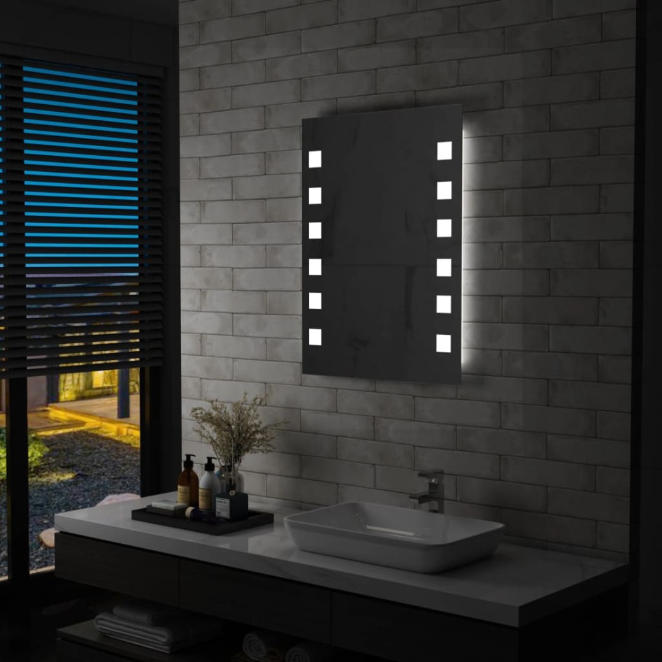Espejo de pared de baño con LED 60x80