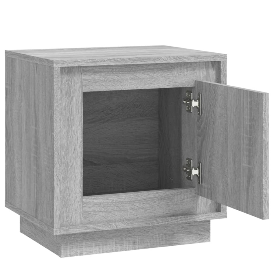 Mesitas de noche 2 uds madera contrachapada gris 44x35x45