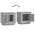 Mesitas de noche 2 uds madera contrachapada gris 44x35x45