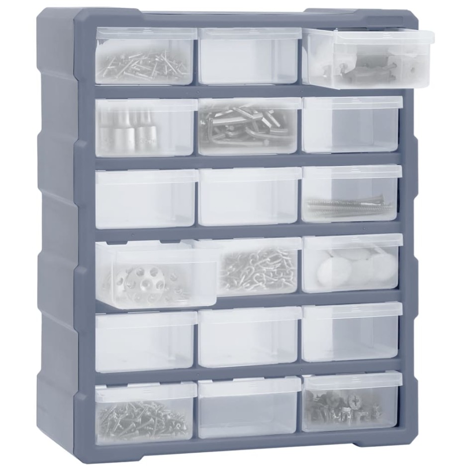 Organizador multicajones con 18 cajones intermedios 38x16x47
