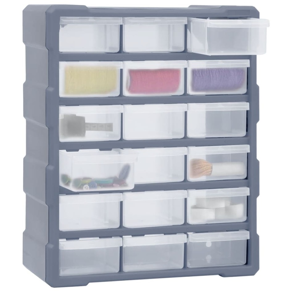 Organizador multicajones con 18 cajones intermedios 38x16x47