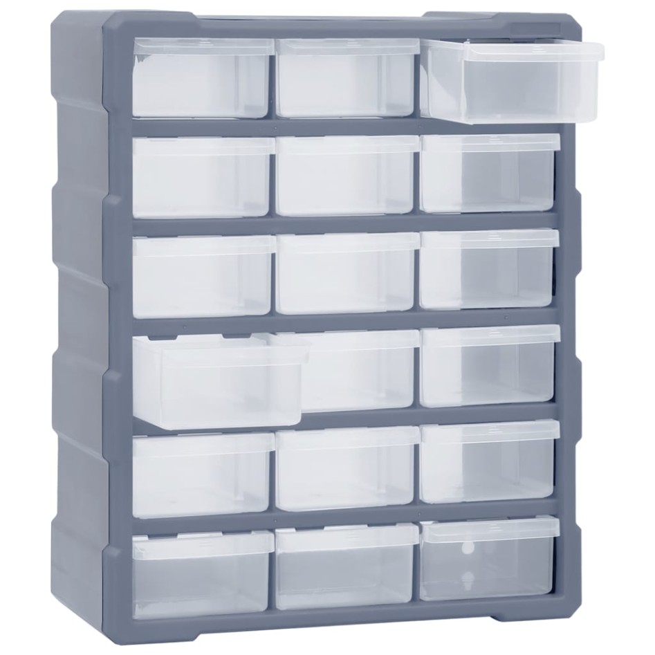 Organizador multicajones con 18 cajones intermedios 38x16x47