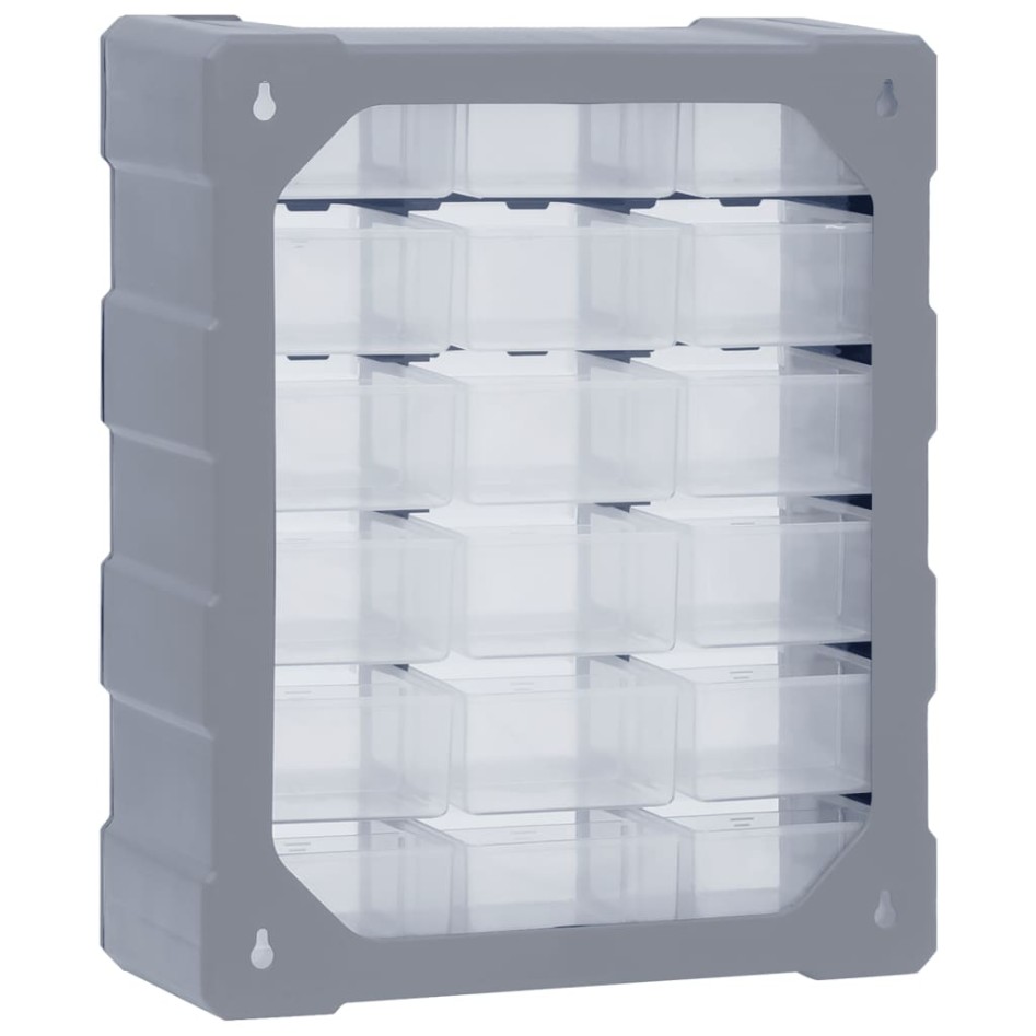 Organizador multicajones con 18 cajones intermedios 38x16x47