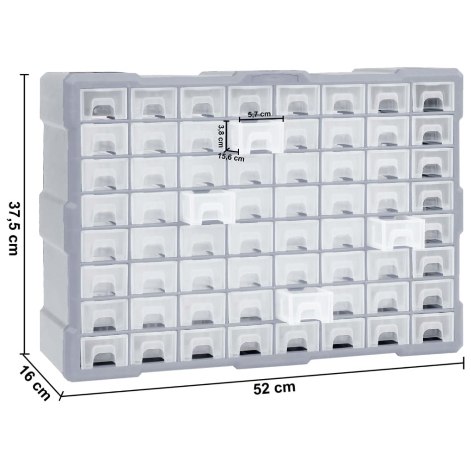 Organizador multicajones con 64 cajones 52x16x37,5