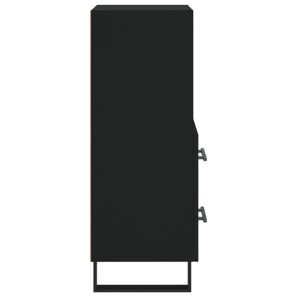 Aparador de madera contrachapada negro 34,5x34x90