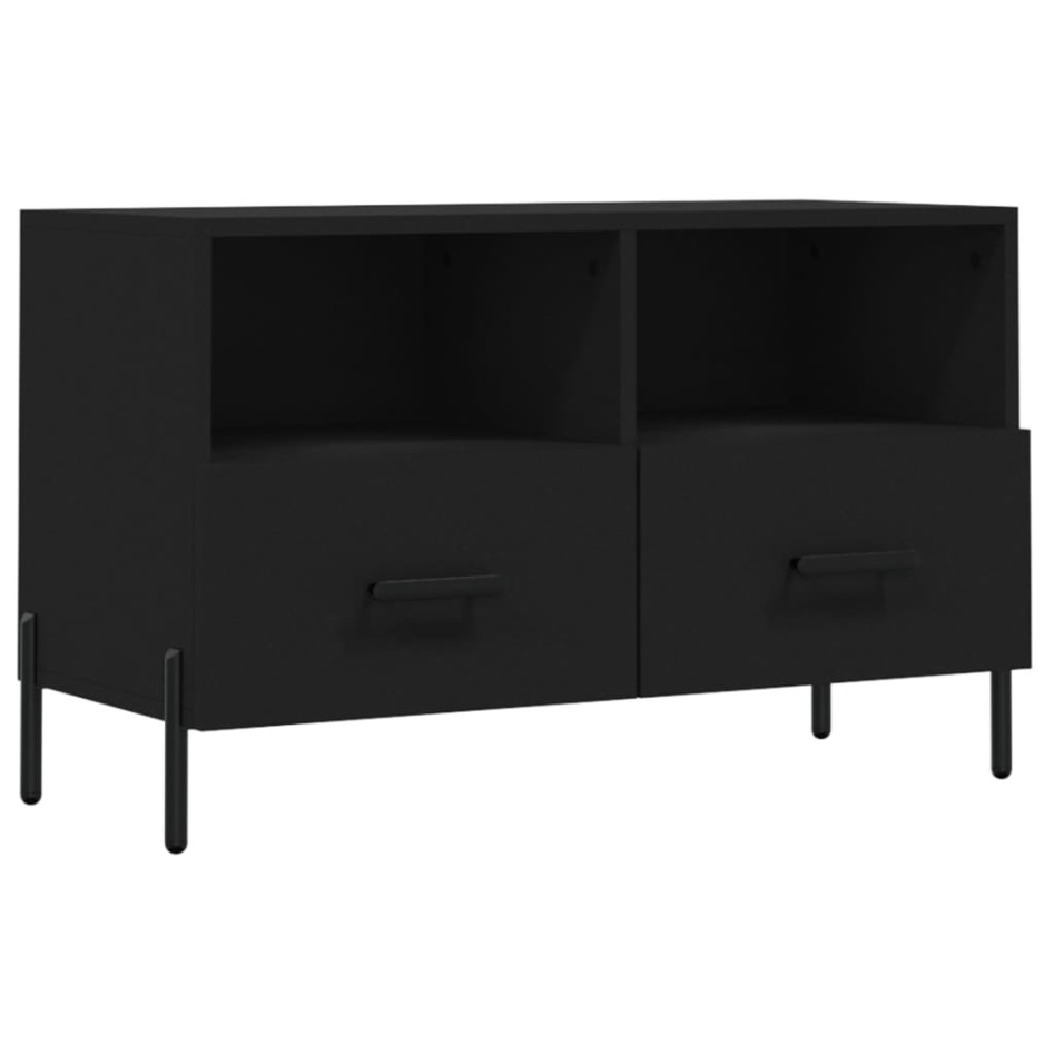 Mueble para TV madera contrachapada negro 80x36x50