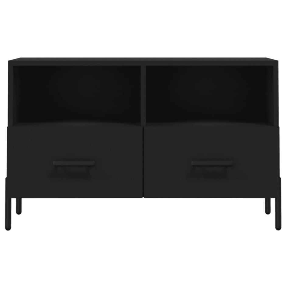 Mueble para TV madera contrachapada negro 80x36x50