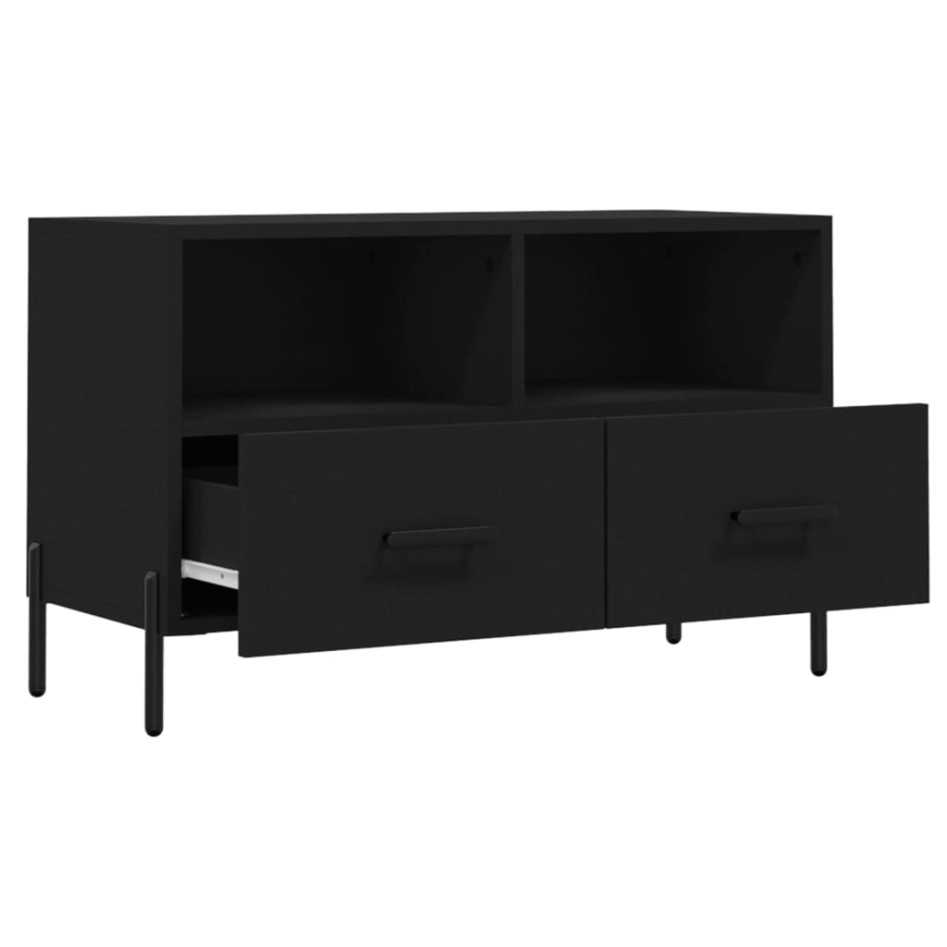Mueble para TV madera contrachapada negro 80x36x50
