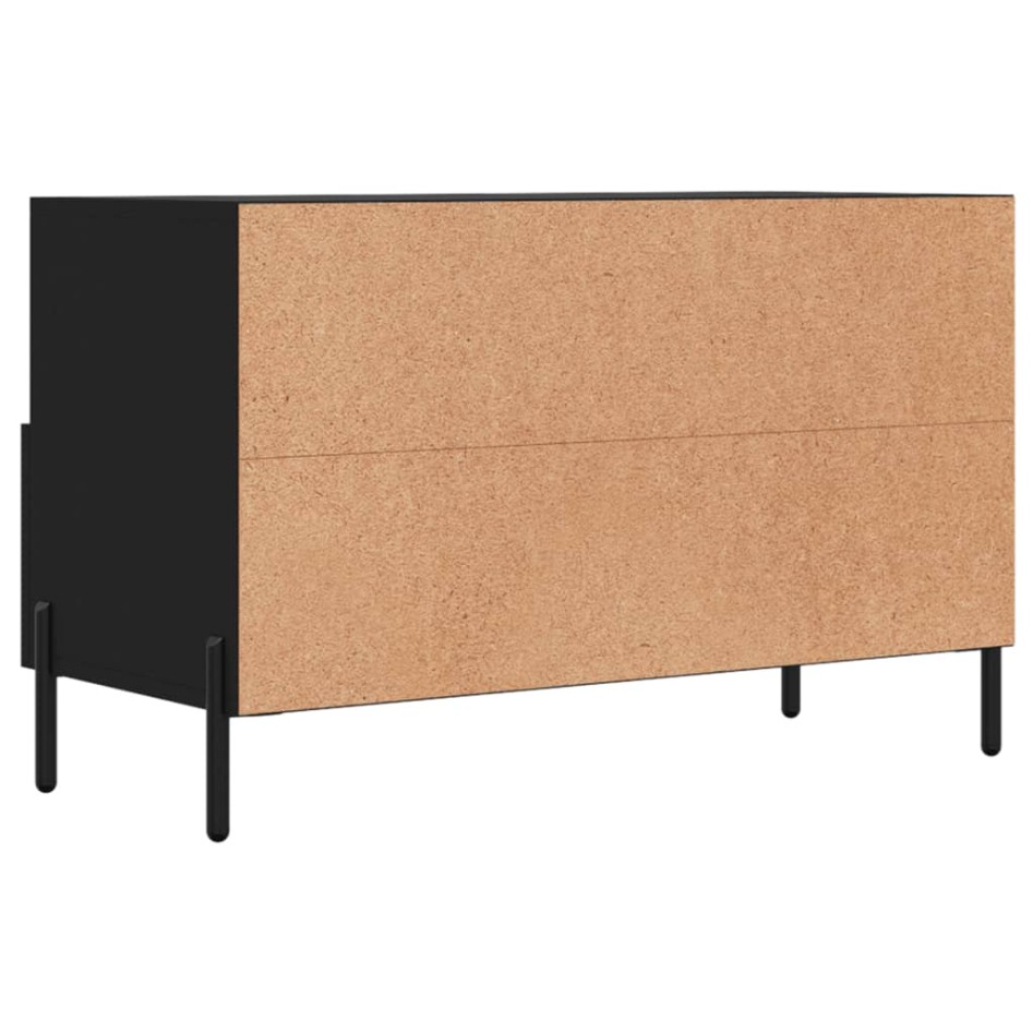 Mueble para TV madera contrachapada negro 80x36x50