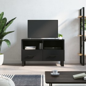 Mueble para TV madera contrachapada negro 80x36x50