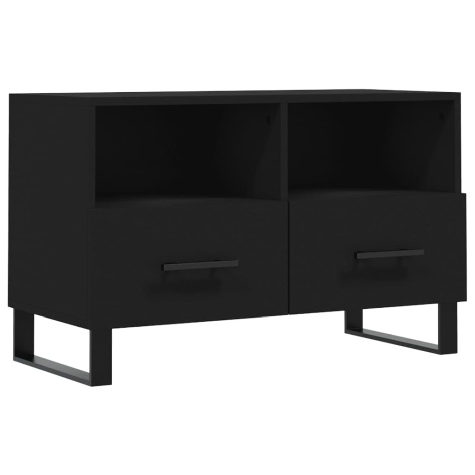 Mueble para TV madera contrachapada negro 80x36x50