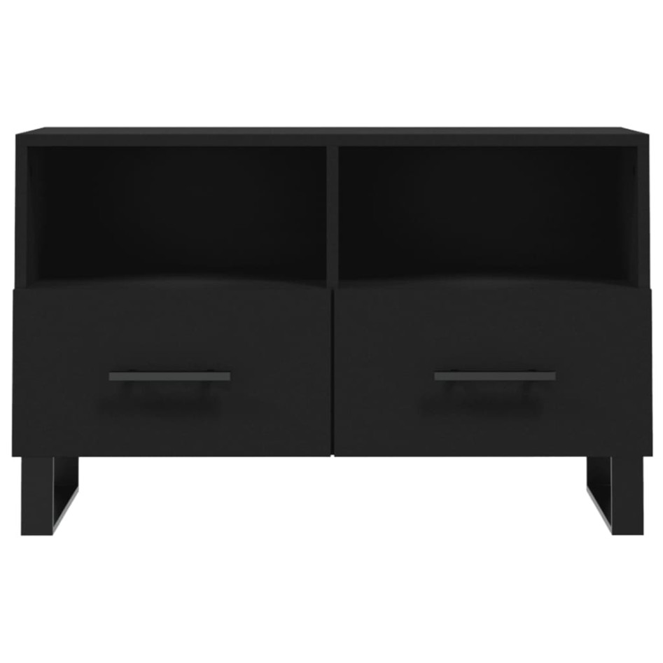 Mueble para TV madera contrachapada negro 80x36x50