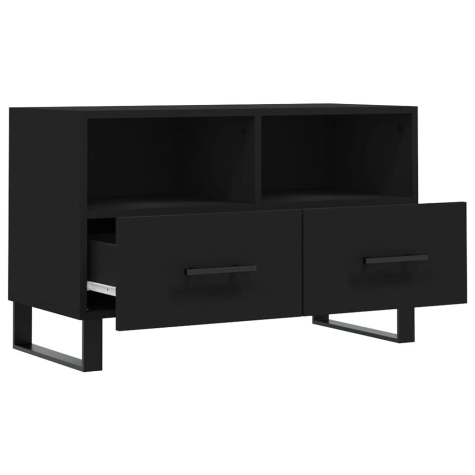 Mueble para TV madera contrachapada negro 80x36x50